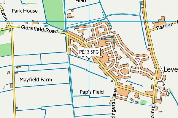 PE13 5FG map - OS VectorMap District (Ordnance Survey)