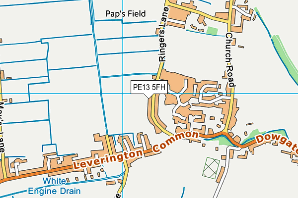 PE13 5FH map - OS VectorMap District (Ordnance Survey)