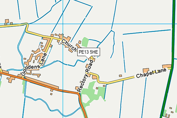 PE13 5HE map - OS VectorMap District (Ordnance Survey)