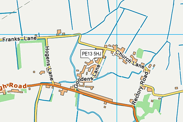 PE13 5HJ map - OS VectorMap District (Ordnance Survey)