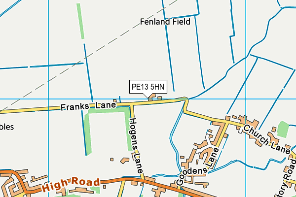 PE13 5HN map - OS VectorMap District (Ordnance Survey)