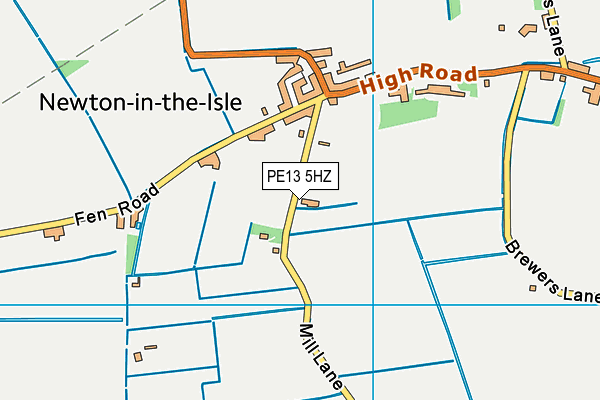 PE13 5HZ map - OS VectorMap District (Ordnance Survey)