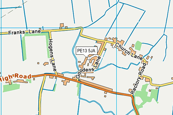 PE13 5JA map - OS VectorMap District (Ordnance Survey)