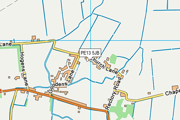PE13 5JB map - OS VectorMap District (Ordnance Survey)