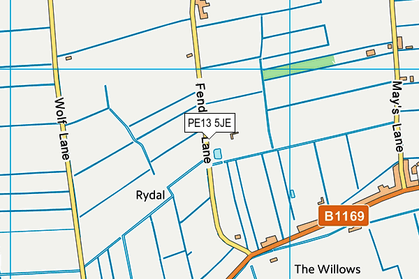 PE13 5JE map - OS VectorMap District (Ordnance Survey)