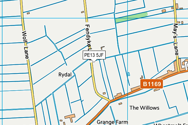 PE13 5JF map - OS VectorMap District (Ordnance Survey)