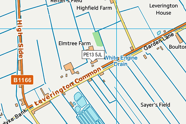PE13 5JL map - OS VectorMap District (Ordnance Survey)