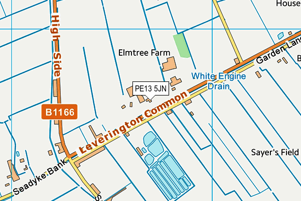 PE13 5JN map - OS VectorMap District (Ordnance Survey)