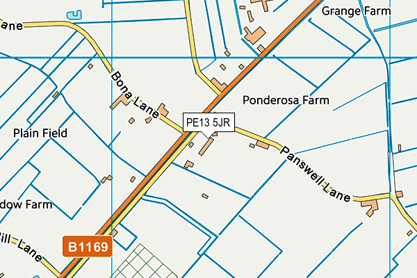 PE13 5JR map - OS VectorMap District (Ordnance Survey)