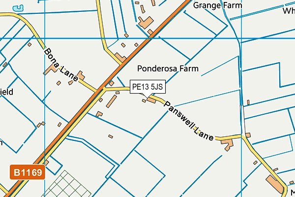 PE13 5JS map - OS VectorMap District (Ordnance Survey)