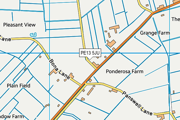 PE13 5JU map - OS VectorMap District (Ordnance Survey)