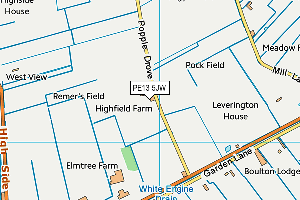 PE13 5JW map - OS VectorMap District (Ordnance Survey)