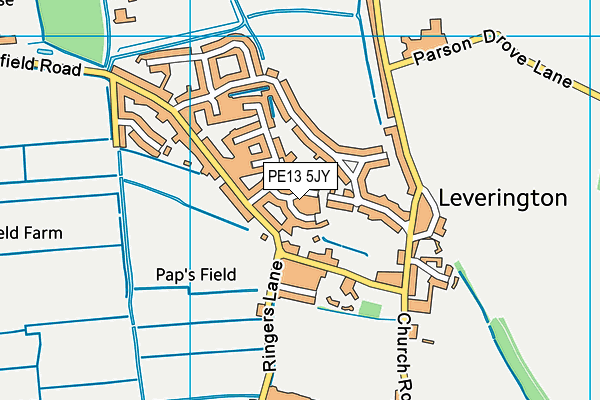 PE13 5JY map - OS VectorMap District (Ordnance Survey)