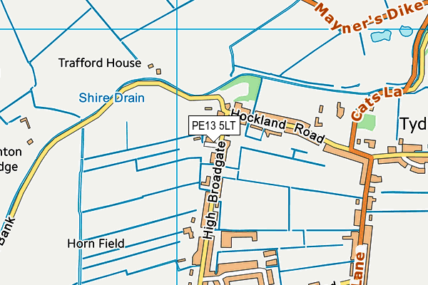 PE13 5LT map - OS VectorMap District (Ordnance Survey)