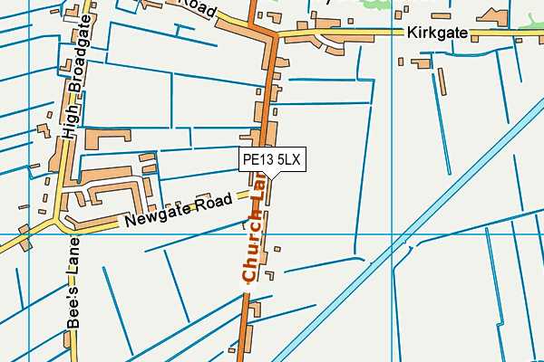 PE13 5LX map - OS VectorMap District (Ordnance Survey)