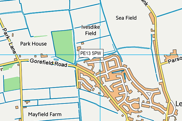 PE13 5PW map - OS VectorMap District (Ordnance Survey)
