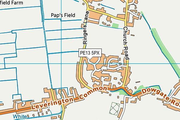 PE13 5PX map - OS VectorMap District (Ordnance Survey)