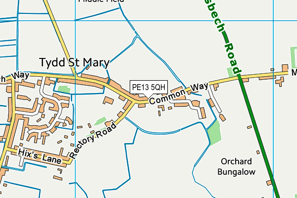 PE13 5QH map - OS VectorMap District (Ordnance Survey)