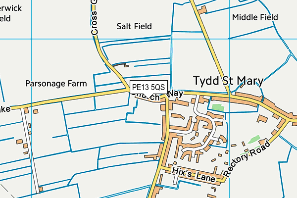 PE13 5QS map - OS VectorMap District (Ordnance Survey)