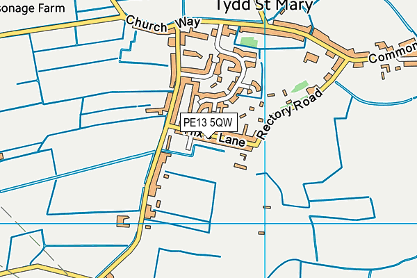 PE13 5QW map - OS VectorMap District (Ordnance Survey)