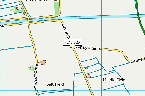 PE13 5QX map - OS VectorMap District (Ordnance Survey)