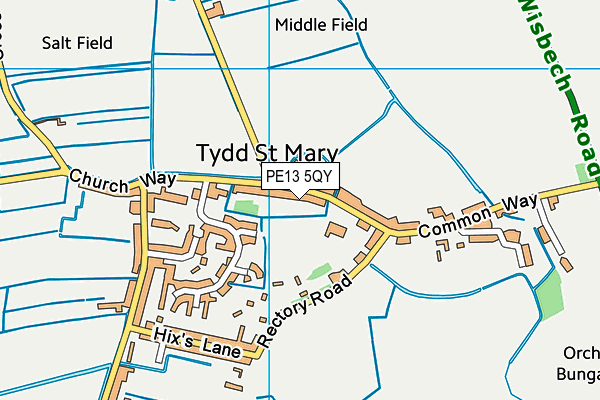 The Tydd St Mary Church of England Primary School map (PE13 5QY) - OS VectorMap District (Ordnance Survey)
