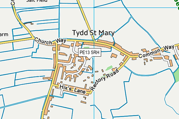 PE13 5RH map - OS VectorMap District (Ordnance Survey)