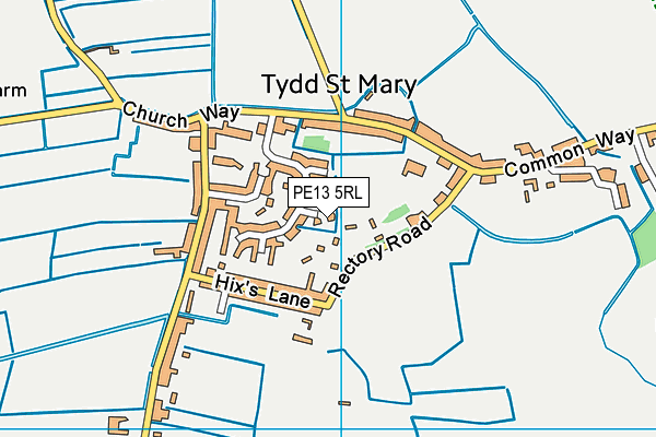 PE13 5RL map - OS VectorMap District (Ordnance Survey)