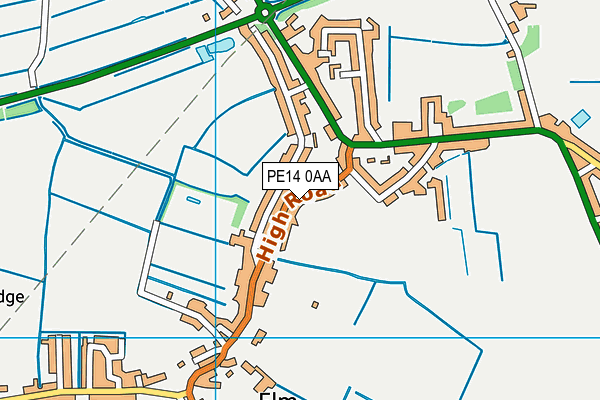 PE14 0AA map - OS VectorMap District (Ordnance Survey)