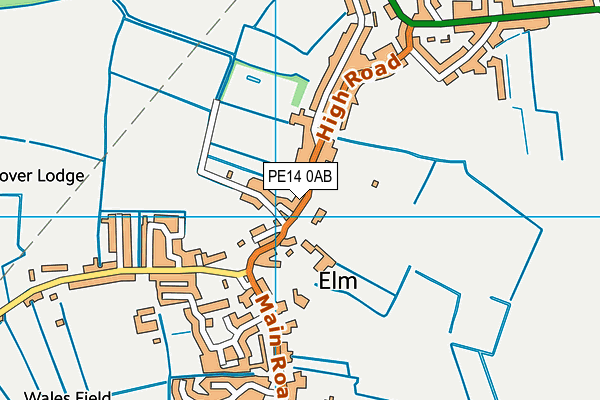 PE14 0AB map - OS VectorMap District (Ordnance Survey)