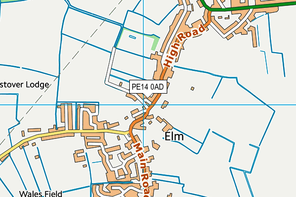 PE14 0AD map - OS VectorMap District (Ordnance Survey)