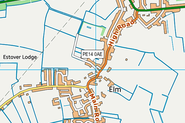 PE14 0AE map - OS VectorMap District (Ordnance Survey)
