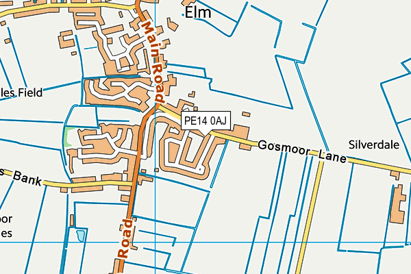 PE14 0AJ map - OS VectorMap District (Ordnance Survey)