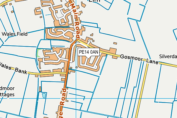 PE14 0AN map - OS VectorMap District (Ordnance Survey)