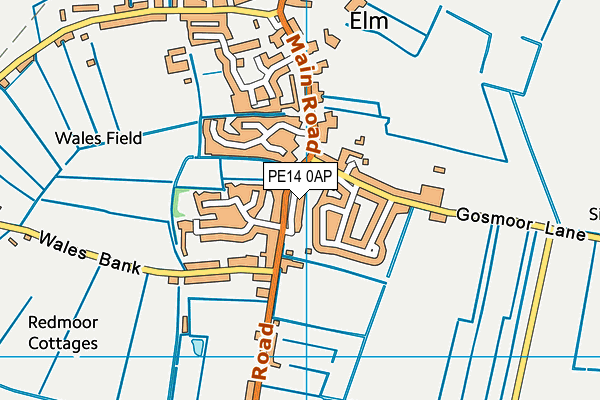PE14 0AP map - OS VectorMap District (Ordnance Survey)