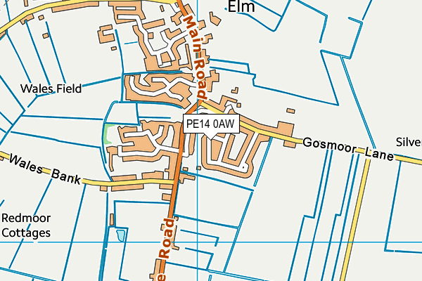 PE14 0AW map - OS VectorMap District (Ordnance Survey)