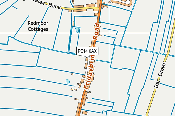 PE14 0AX map - OS VectorMap District (Ordnance Survey)