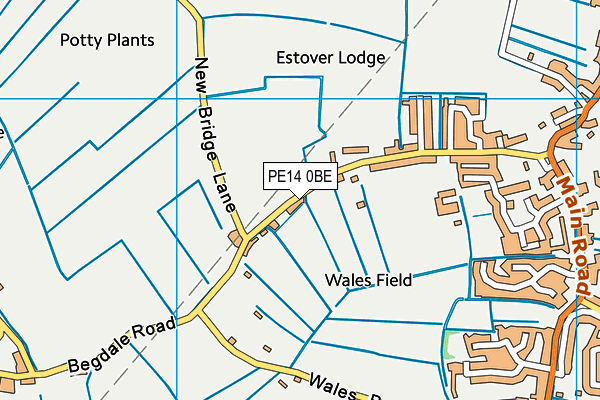 PE14 0BE map - OS VectorMap District (Ordnance Survey)