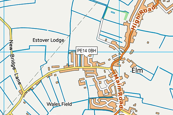 PE14 0BH map - OS VectorMap District (Ordnance Survey)