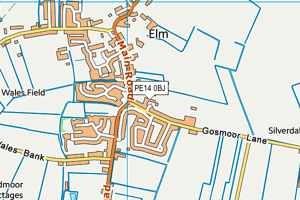 PE14 0BJ map - OS VectorMap District (Ordnance Survey)