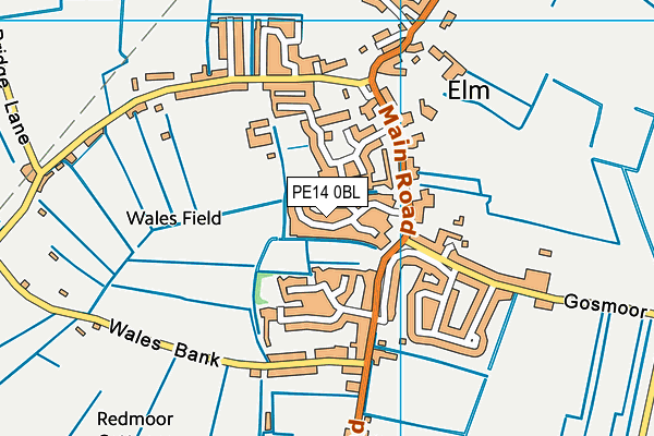PE14 0BL map - OS VectorMap District (Ordnance Survey)