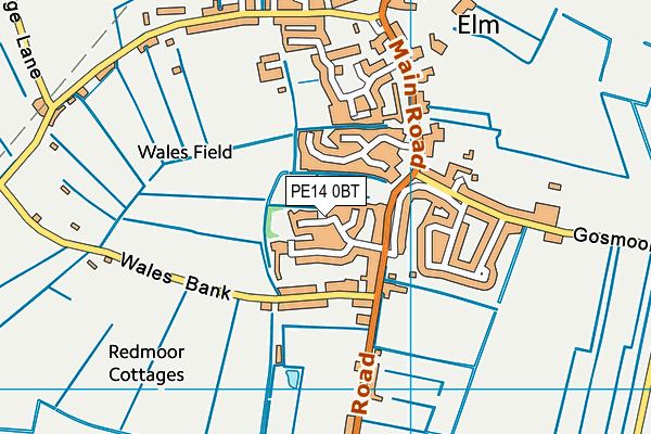 PE14 0BT map - OS VectorMap District (Ordnance Survey)