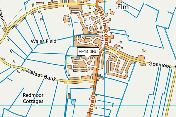 PE14 0BU map - OS VectorMap District (Ordnance Survey)