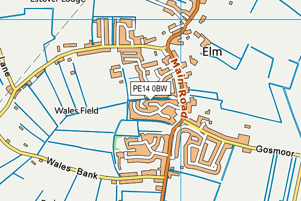 PE14 0BW map - OS VectorMap District (Ordnance Survey)