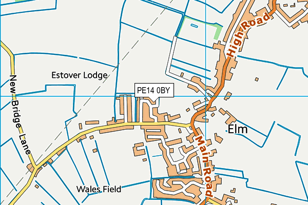 PE14 0BY map - OS VectorMap District (Ordnance Survey)