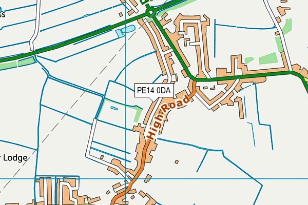 PE14 0DA map - OS VectorMap District (Ordnance Survey)