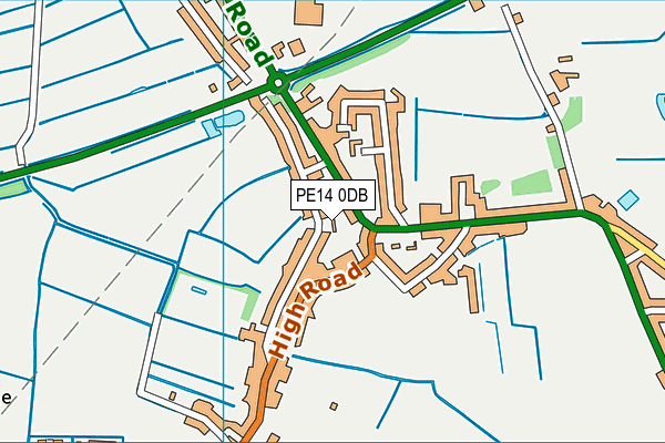 PE14 0DB map - OS VectorMap District (Ordnance Survey)