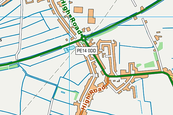 PE14 0DD map - OS VectorMap District (Ordnance Survey)