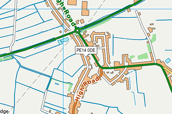 PE14 0DE map - OS VectorMap District (Ordnance Survey)