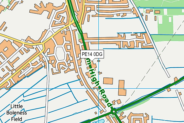 PE14 0DG map - OS VectorMap District (Ordnance Survey)